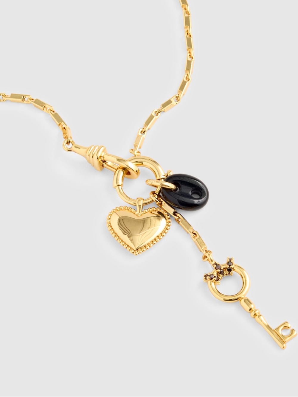 MADEWELL Gold Heart + Key Pendant Necklace Semiprecious Stone
